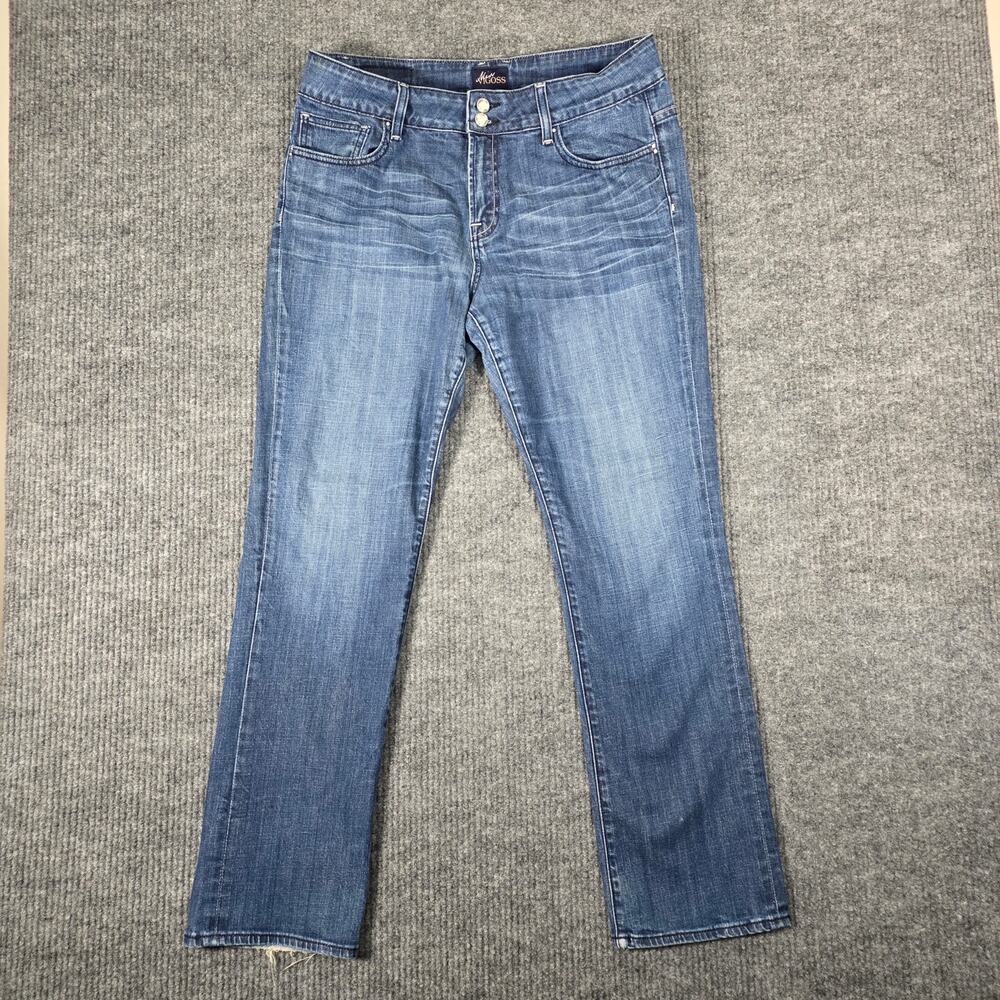 Miss Vigoss Jeans Womens 14 Straight Leg Medium Wash Embellished Back Pocket